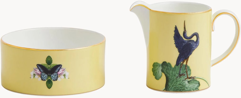 Zuccheriera e lattiera in Fine Bone China Wonderlust Waterlily