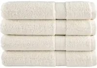 Asciugamani per Sauna 4 pz Crema 80x200 cm 600 g/m 100% Cotone 137483