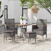 Set Divani da Giardino 5 pz in Polyrattan Grigio 3058477