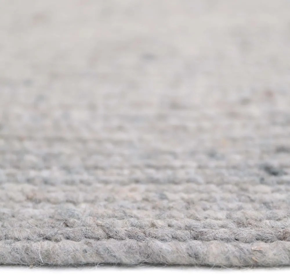 Tappeto grigio in misto lana e cotone fatto a mano, ø 110 cm Neethu - Nattiot