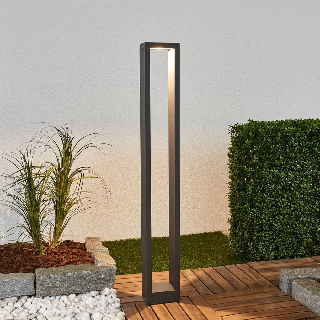 Lampioncino da giardino Jupp Lucande, Nero, Alluminio, Moderno, Lampada LED da esterni