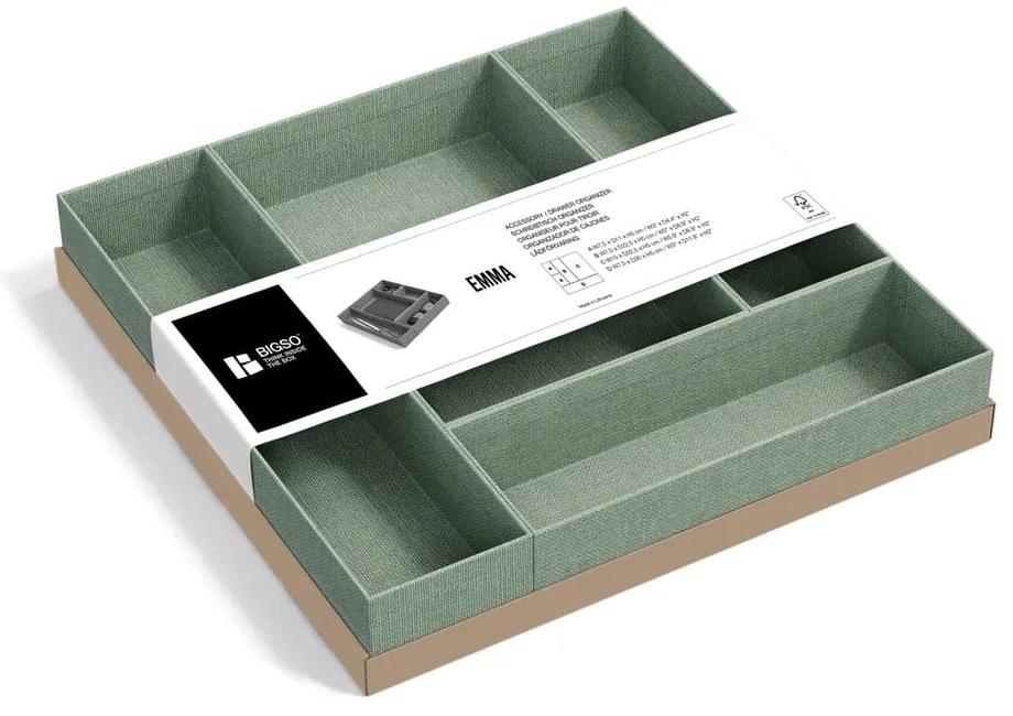 Set di organizer per cassetti in cartone 5 pz Emma Paper Laminate – Bigso