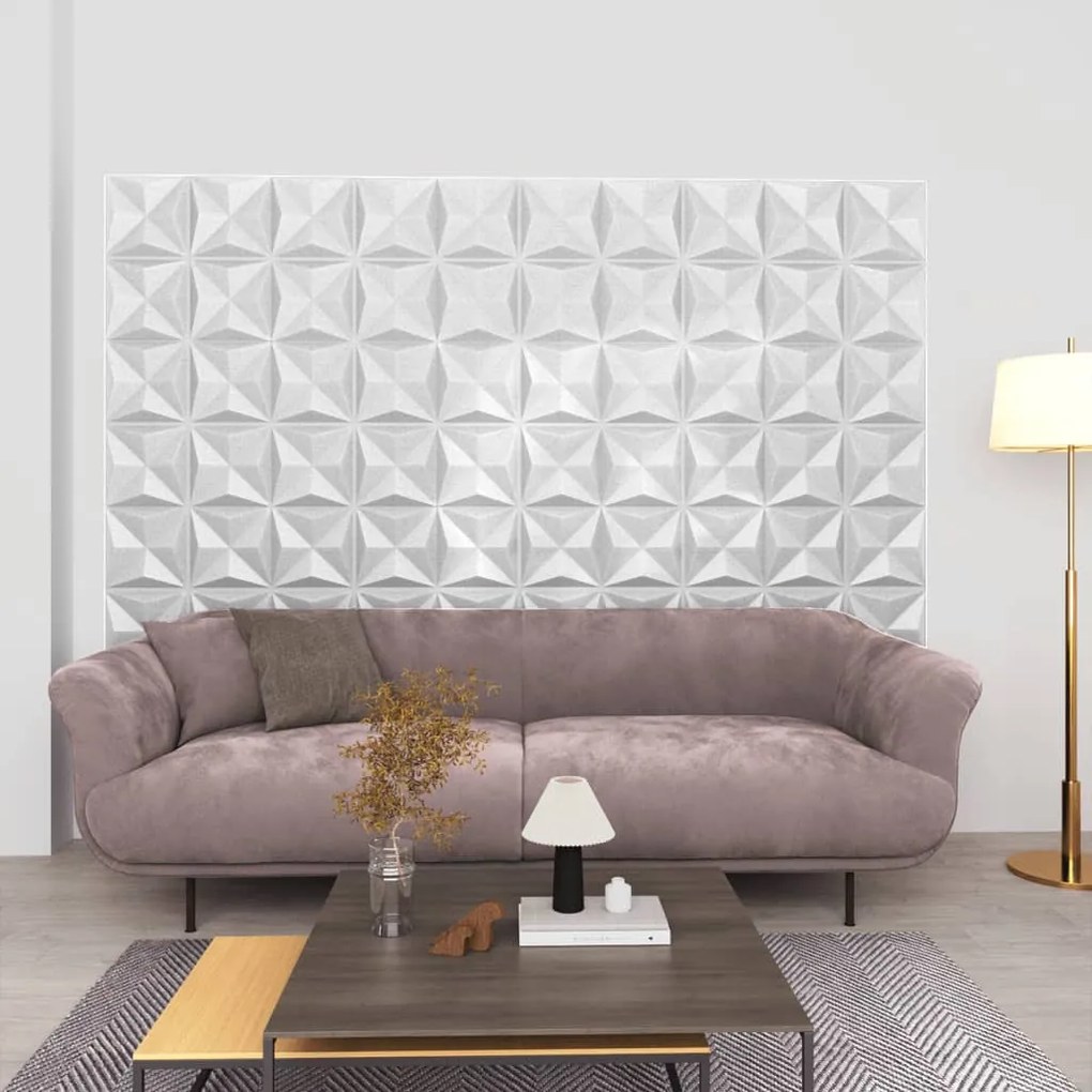 Pannelli Murali 3d 24 Pz 50x50 Cm Bianchi Origami 6 M² /