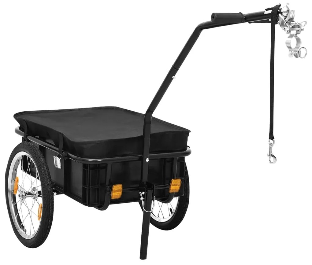 Rimorchio Bici/carrello Manuale 155x60x83 Cm İn Acciaio Nero /