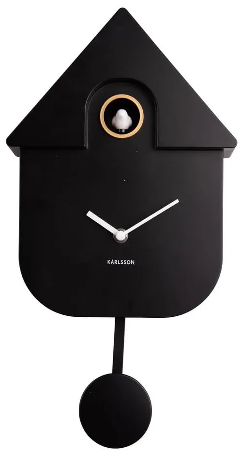 Orologio da parete nero , 21,5 x 41,5 cm Modern Cuckoo - Karlsson