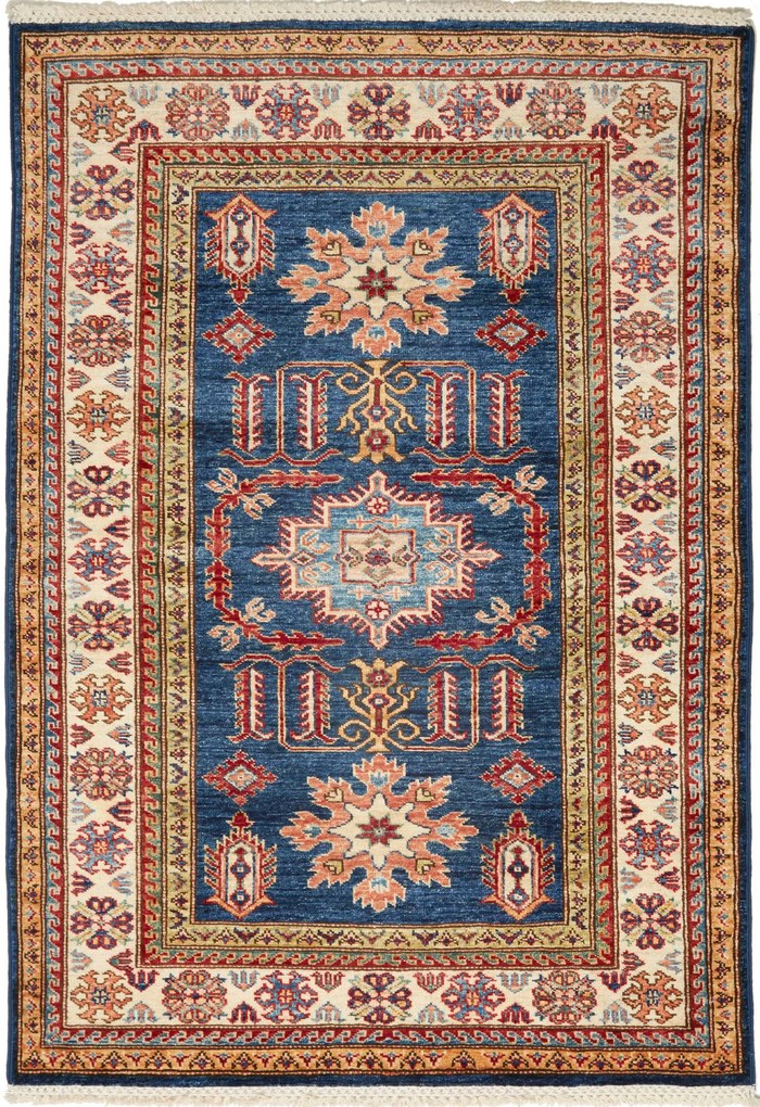 Kazak Tappeto 100 x 150 Blu (Pakistan) Annodato A Mano
