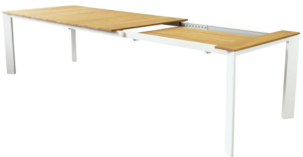 COPERNICO - struttura in alluminio verniciato bianco o antracite, piano in teak