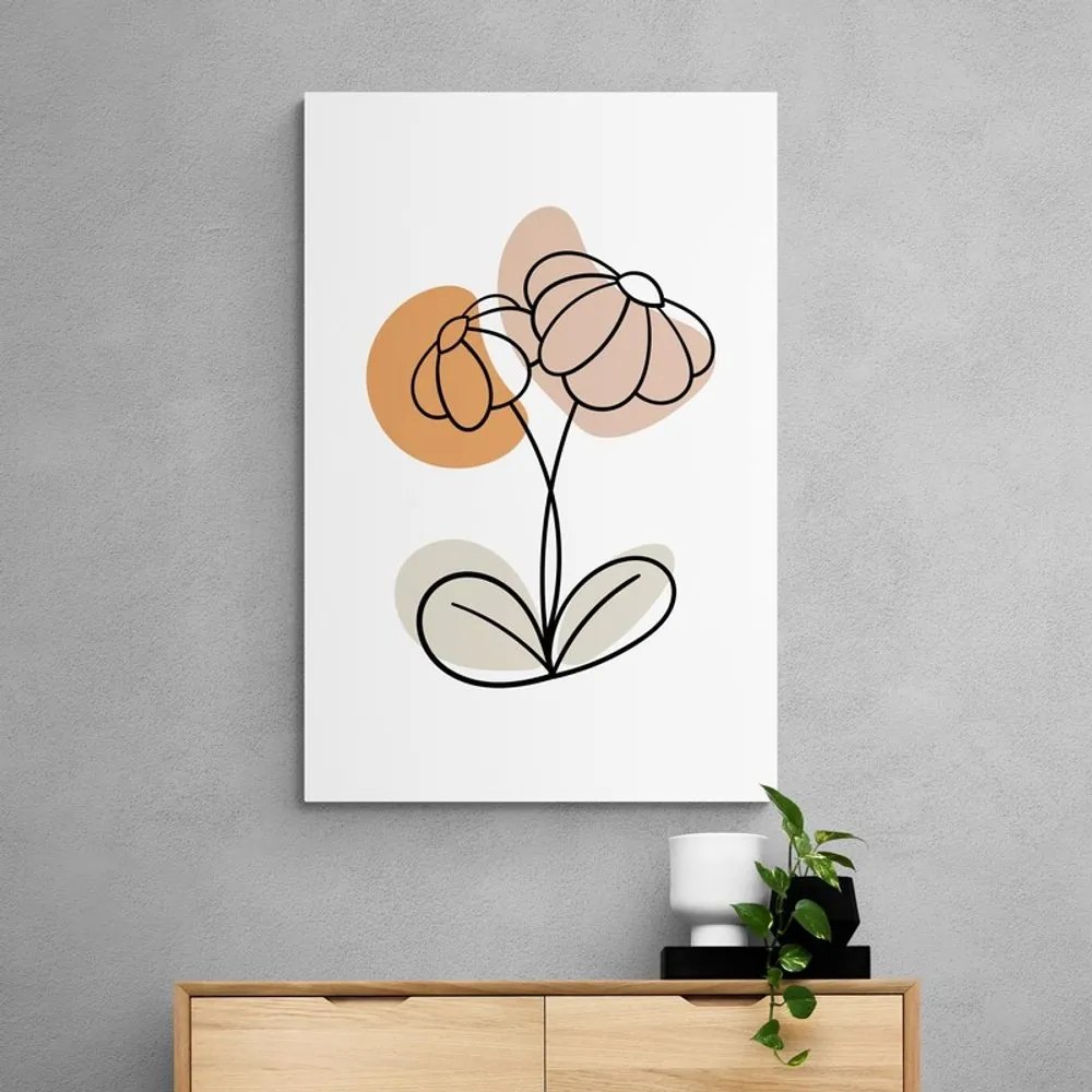 Quadro su tela – Fiore minimalista su sfondo bianco No1