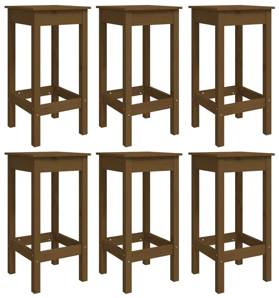 Set Bar da Giardino 7 pz Miele in Legno Massello di Pino