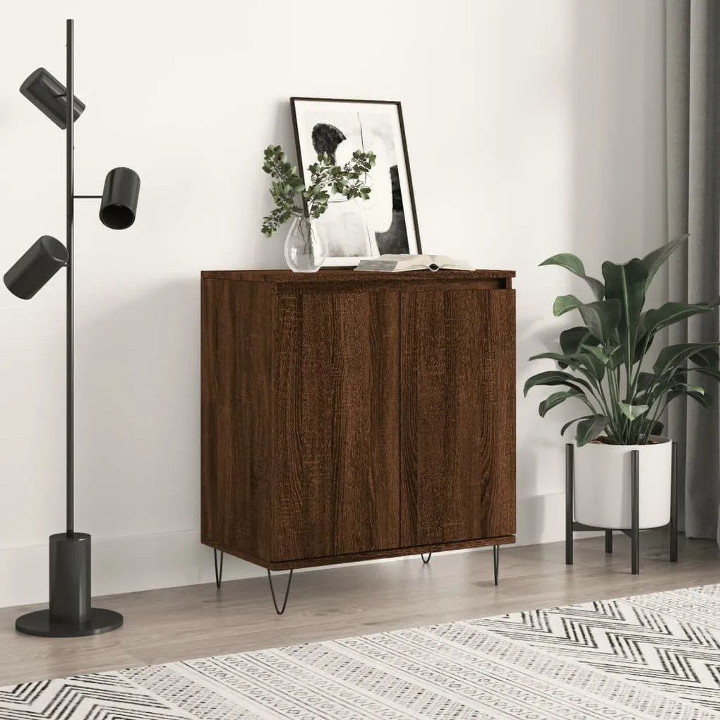 Credenza Rovere Marrone 60x35x70 Cm İn Legno Multistrato /