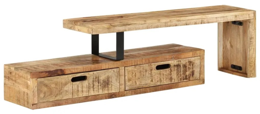 Supporto Tv İn Legno Massello Di Mango /