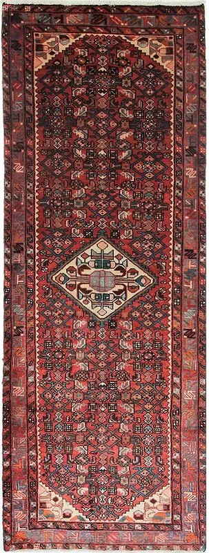 Hamedan Tappeto persiano 110x290 Rosso (Iran) Annodato A Mano