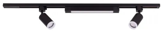 Faretto LED per sistema a binario TRACER, 2x GU10 10W/230V + LED 20W, binario da 1 m, nero
