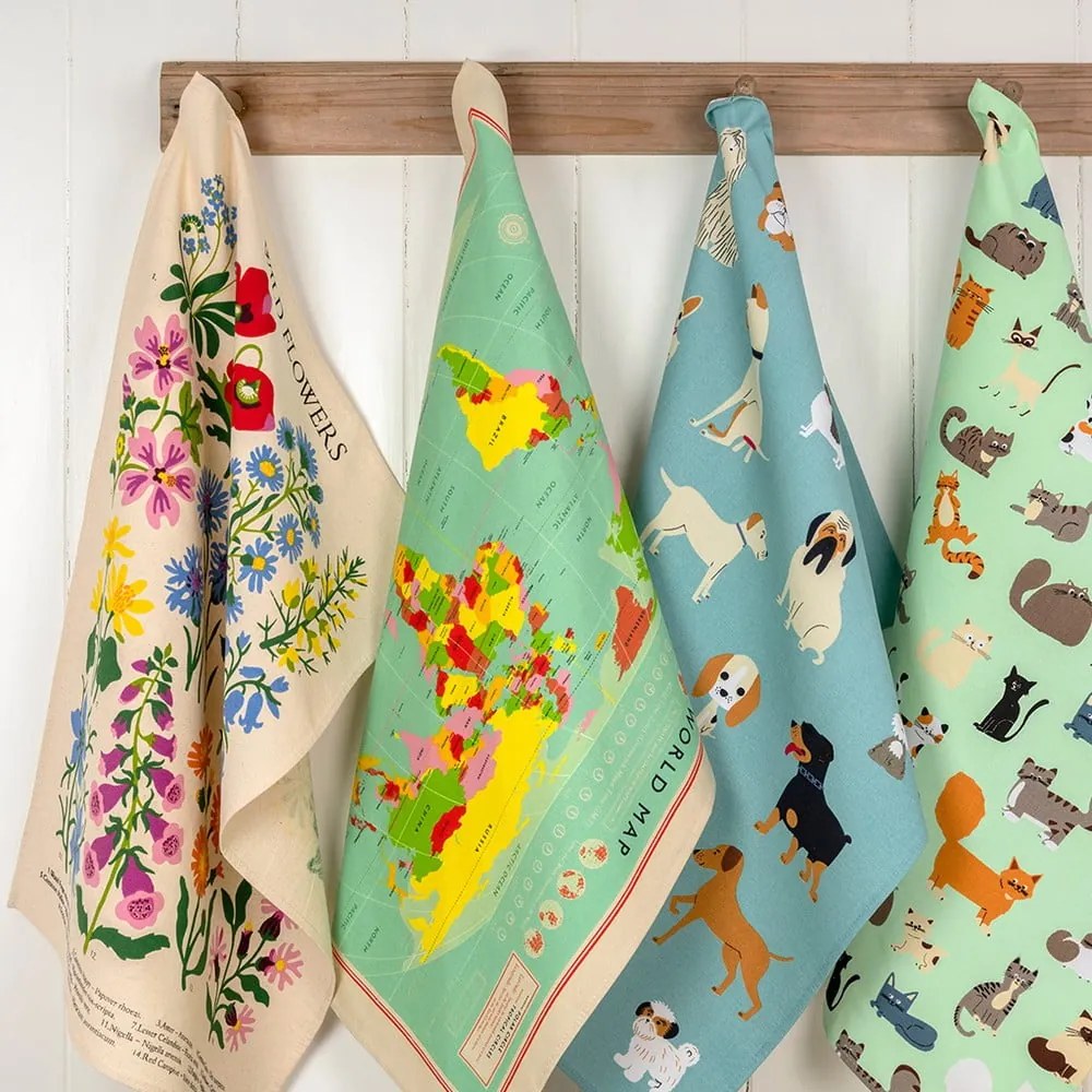 Asciugamano in cotone, 50 x 70 cm World Map - Rex London