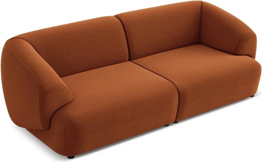 Divano arancione con rivestimento in velluto 232 cm Moana – Makamii