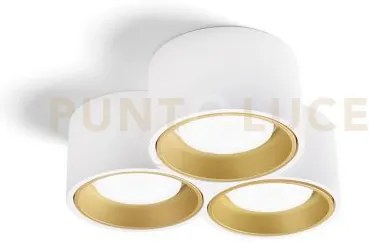 Nasso lampada da soffitto 3 luci attacco gx53 tonda ottone in gesso...