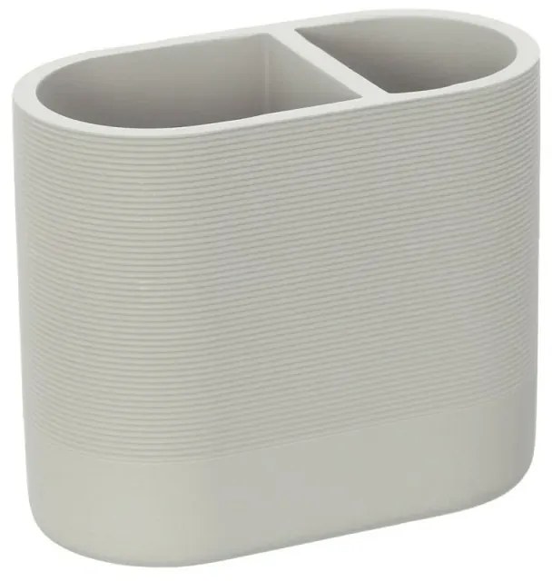 Bicchiere porta spazzolini in poliresina crema Marica