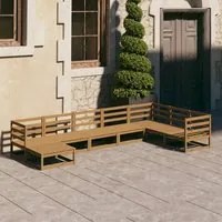 Set Divani da Giardino 8 pz Marrone Miele in Massello di Pino 3075717