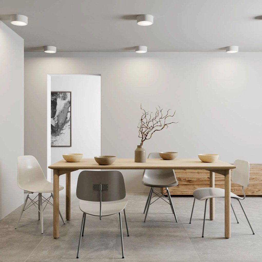 TEMAR LIGHTING Plafoniere Cleo, Ø 20 cm, IP20, bianco, metallo, E27