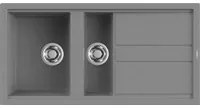 Lavello Elleci Incasso 2 vasche 100x51 Best 475 Metaltek Grigio Titanium LMB47573