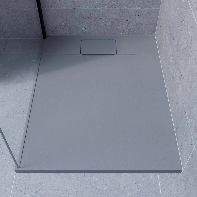 Piatto doccia NEO V2 SENSEA in composito minerale di resina gelificata Grigio L 70 x L 90 x H 2.7 cm