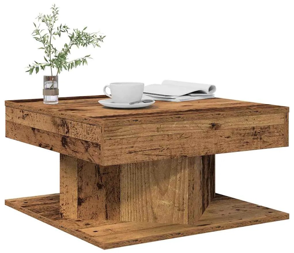Tavolino Da Salotto Legno Antico 55x55x30 Cm Legno Multistrato /