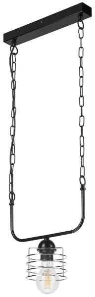 Lampadario a sospensione con catena MORGAN 1xE27/60W/230V nero/cromo