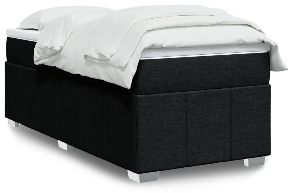 Giroletto A Molle Con Materasso Nero 90x200 Cm İn Tessuto /