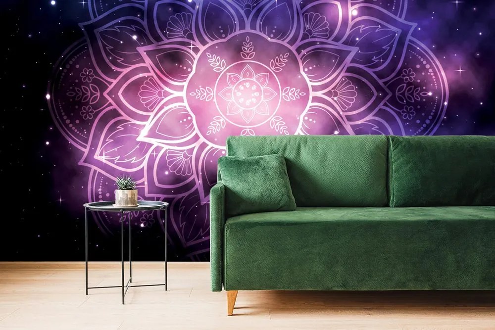 Carta da parati – Mandala con sfondo galassia