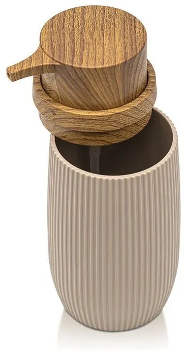 Dispenser per sapone liquido Tortora dettagli effetto legno Blob