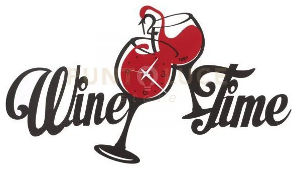 Orologio da parete particolare wine time nero e rosso