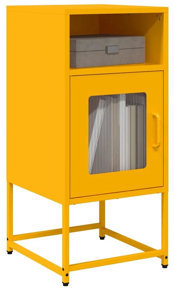 Comodino Giallo Senape 36x39x78 Cm İn Acciaio Laminato A Freddo /