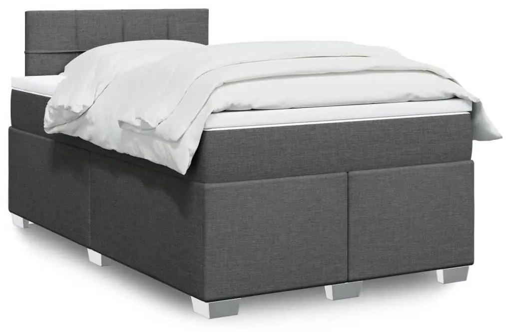 Giroletto A Molle Con Materasso Grigio Scuro 120x200 Cm Tessuto /