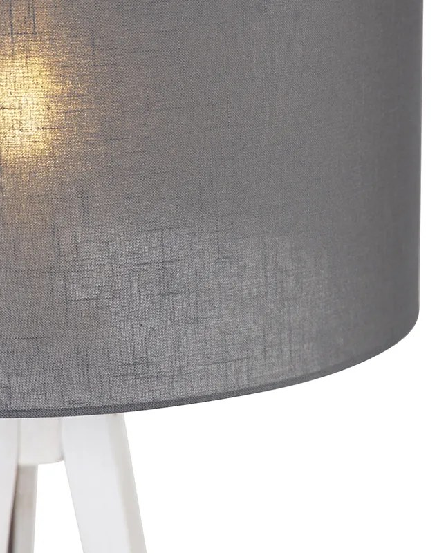 Lampada da terra a treppiede moderna bianca con paralume grigio 50 cm - Tripod Classic