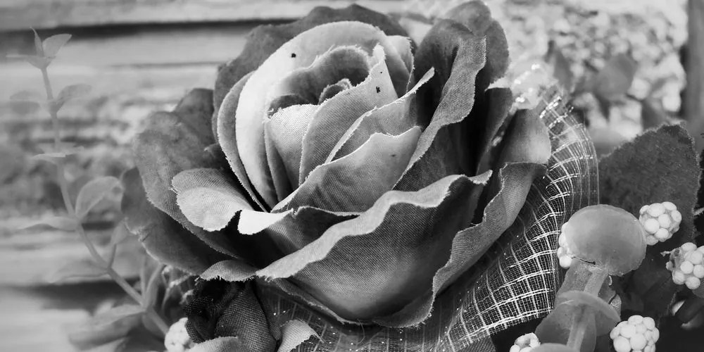 Stampa su tela – Rose vintage eleganti in bianco e nero