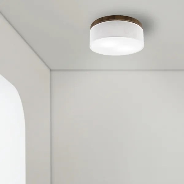 Brilagi - Lampada LED da soffitto BELLADONNA 2xE27/15W/230V Ø40 cm bianco/noce