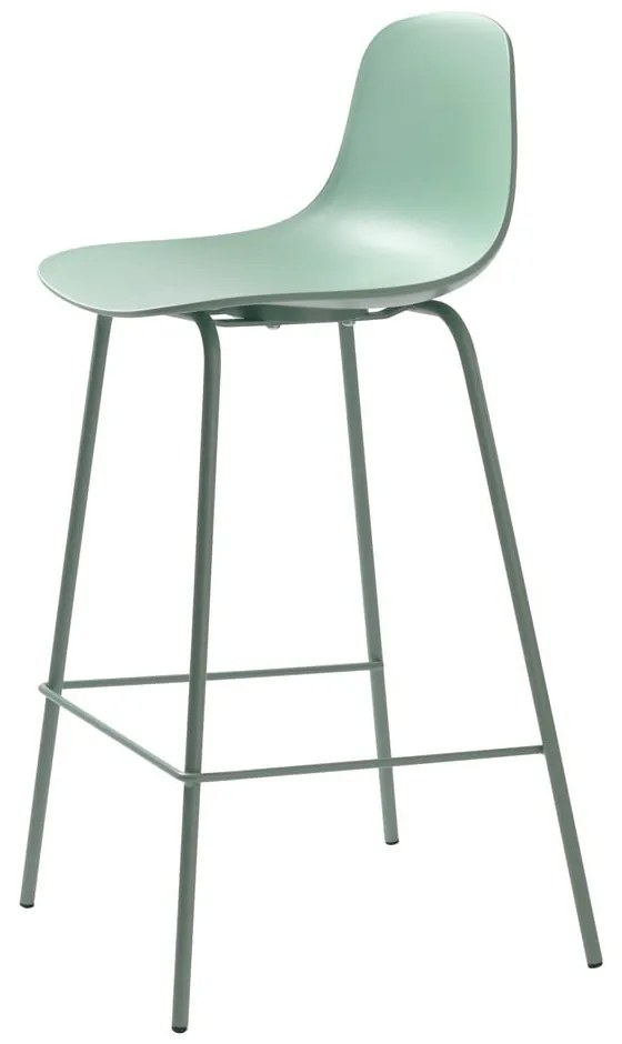 Sgabello da bar verde chiaro in plastica (altezza della seduta 67,5 cm) Whitby – Unique Furniture
