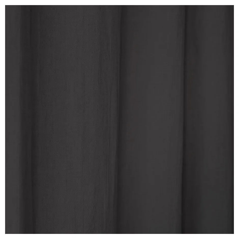 Tenda di lino grigio scuro con passanti Night Time, 250 x 140 cm Dark Grey - Linen Tales