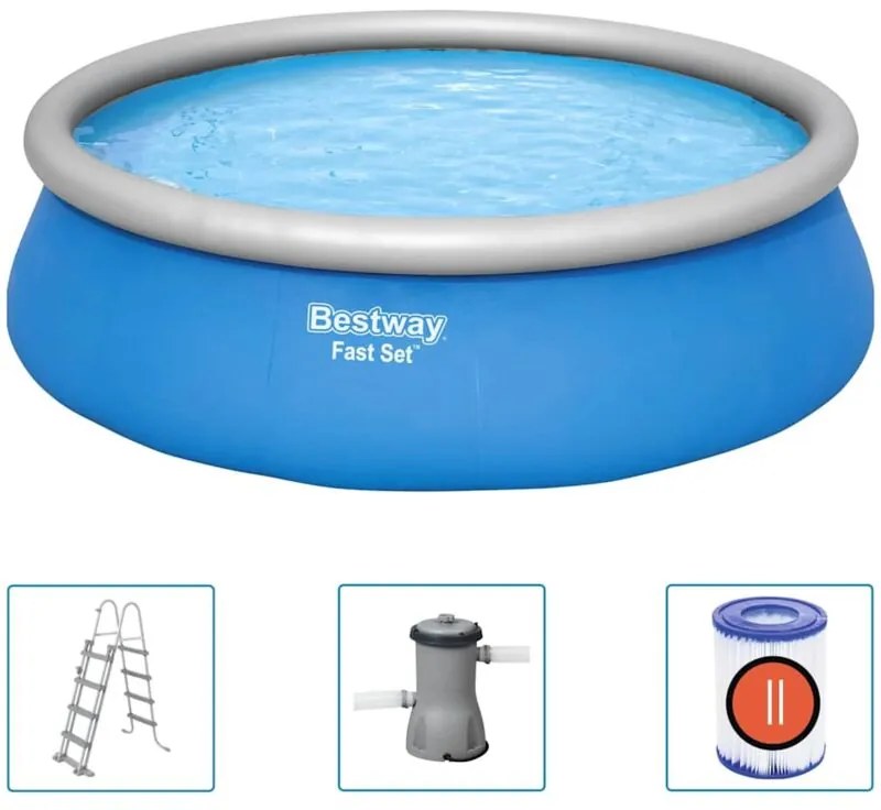 Bestway - Set Piscina Gonfiabile Rotonda Fast Set 457x122 cm
