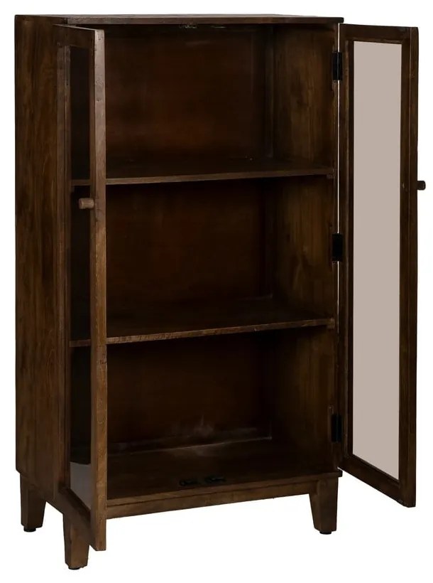 Vetrina marrone in mango massiccio 80x140x40 cm Ravi – Ixia