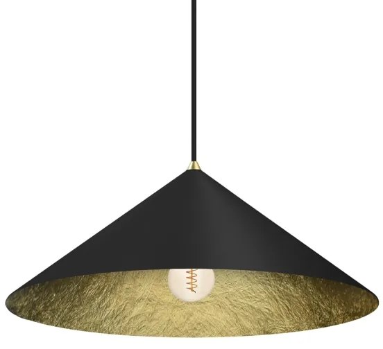 Lampadario a sospensione con filo FUJI 1xE27/60W/230V diametro 50 cm nero/oro