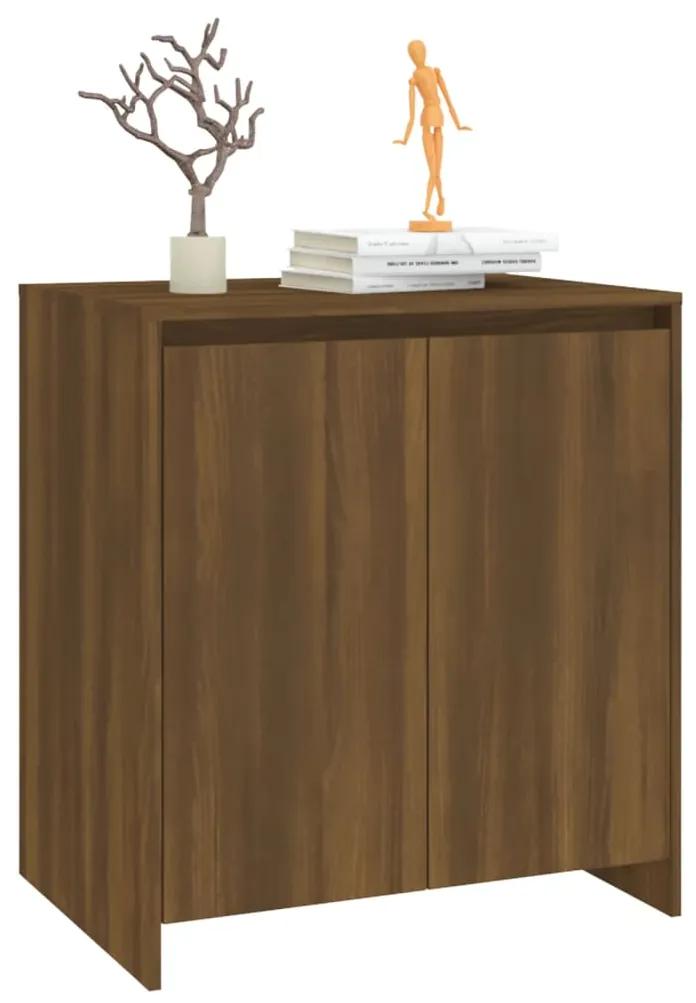 Credenza rovere marrone 70x41x75 cm in legno multistrato
