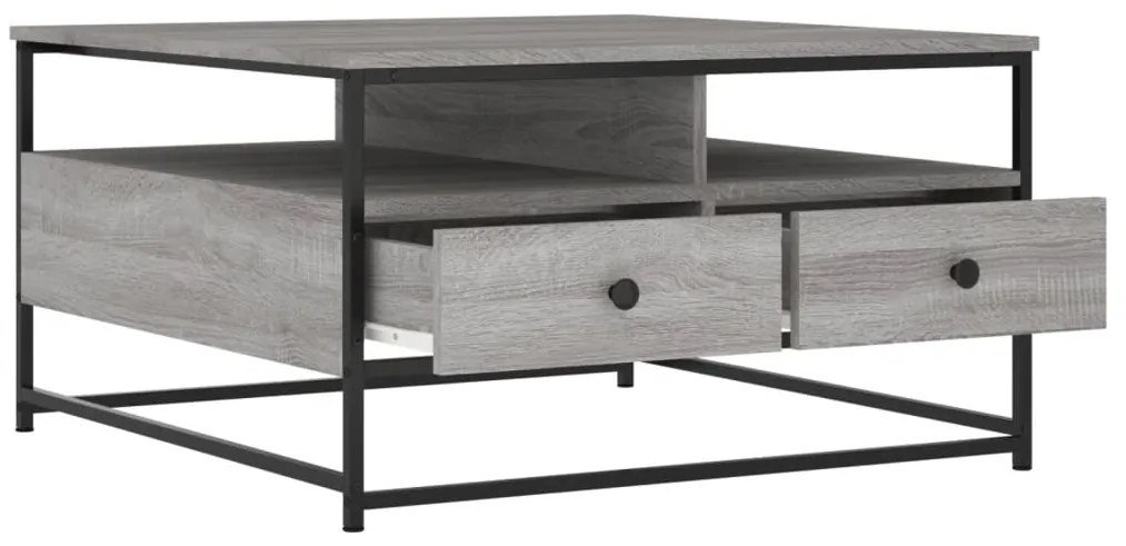 Tavolino da salotto grigio sonoma 80x80x45 cm legno multistrato