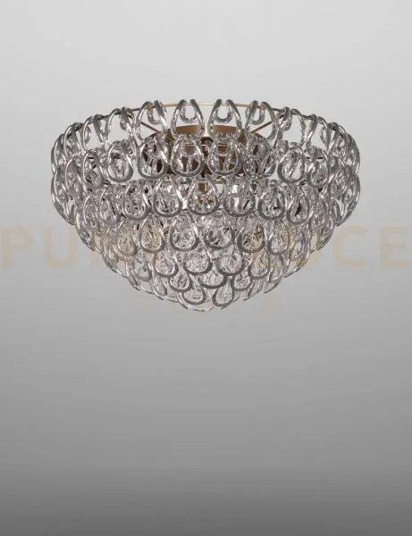 Giogali lampadadario a soffitto 80 cristallo argento e bronzo opaco...