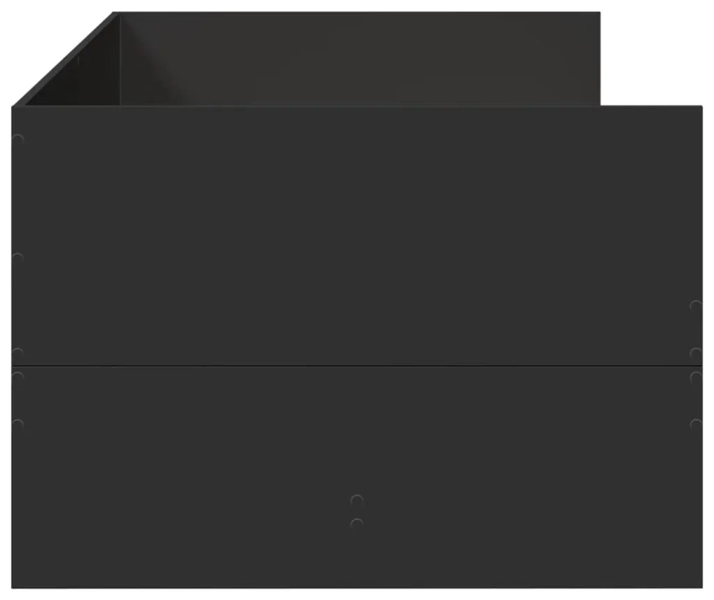 Divano letto con cassetti nero 90x190 cm in legno multistrato