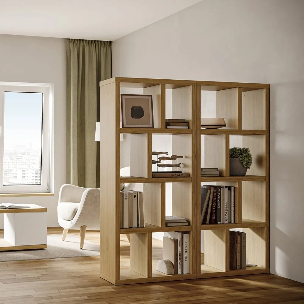 Libreria color legno effetto rovere 70x159 cm Berlin - TemaHome