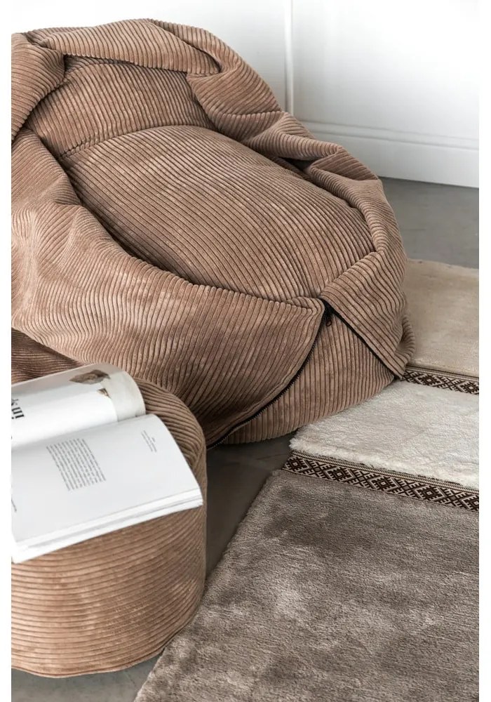 Pouf a sacco per bambini grigio chiaro con rivestimento in bouclé Cocoon 100 – SLOWDOWN