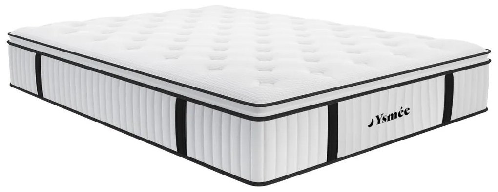 Set 180x200cm rete vano Bianco + mater. molle insacch. topper integrato sp. 28cm - AMERICAN DREAM di YSMÉE