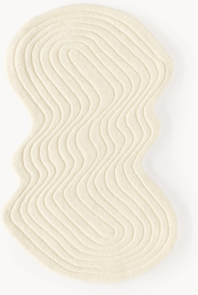 Tappeto in lana fatto a mano dalla forma organica Aliza