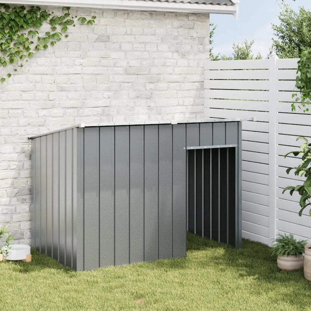 Casetta cani con tetto antracite 153x91x110 cm acciaio zincato